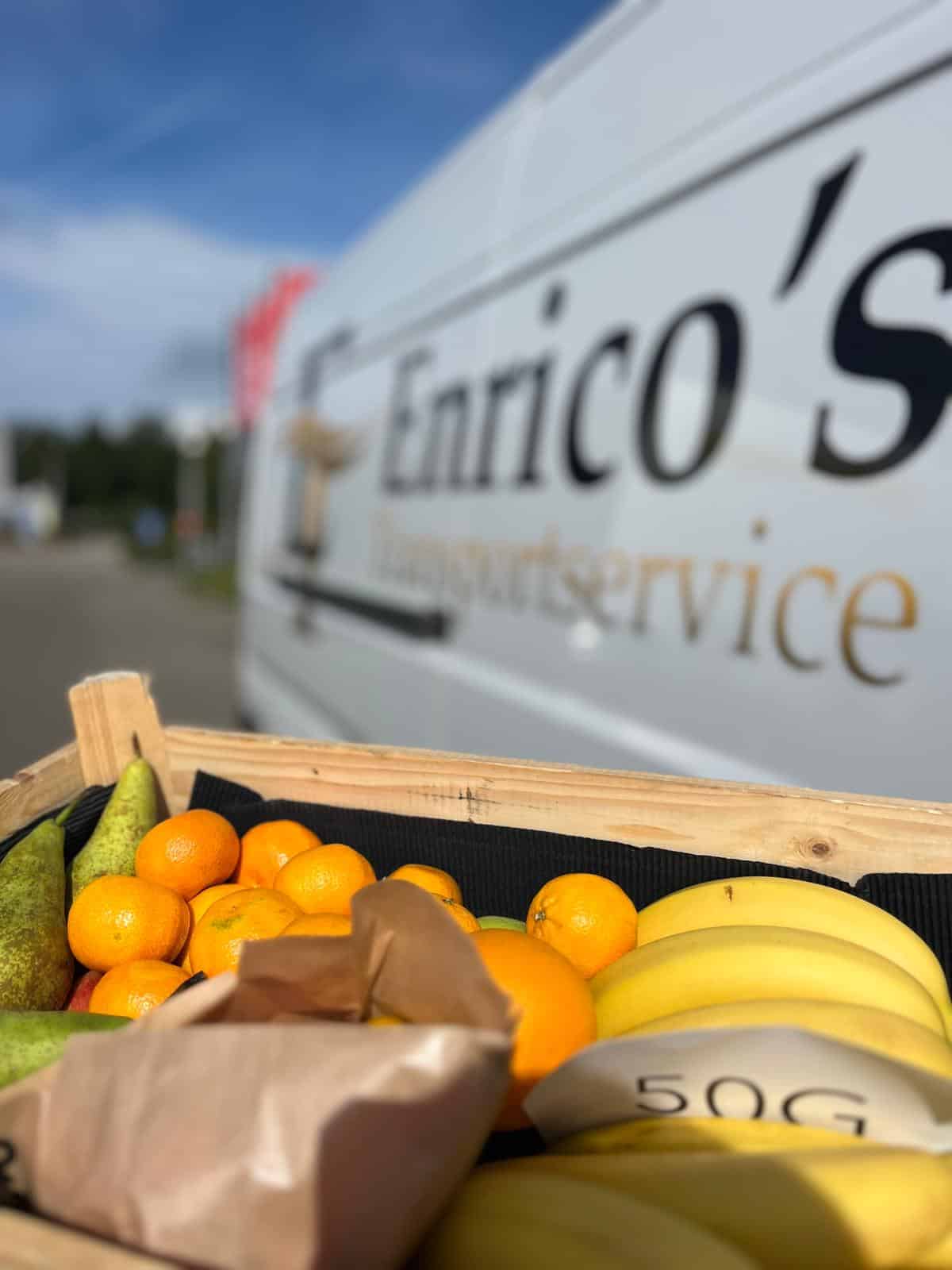 Koerierservice voor levering van fruit op kantoor
